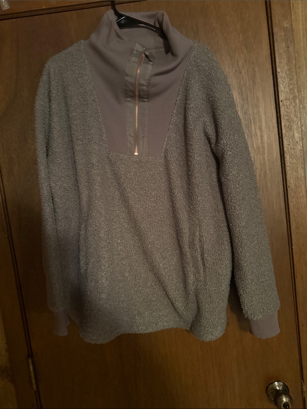 Maurices Gray Sherpa Half-Zip Turtleneck Pullover
